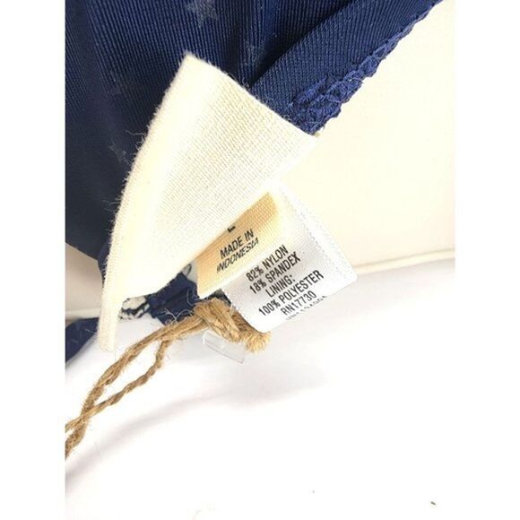 Triangle Bikini Top by Converse - Navy Blue with Stars, Criss Cross Back - MED - Picture 5 of 10
